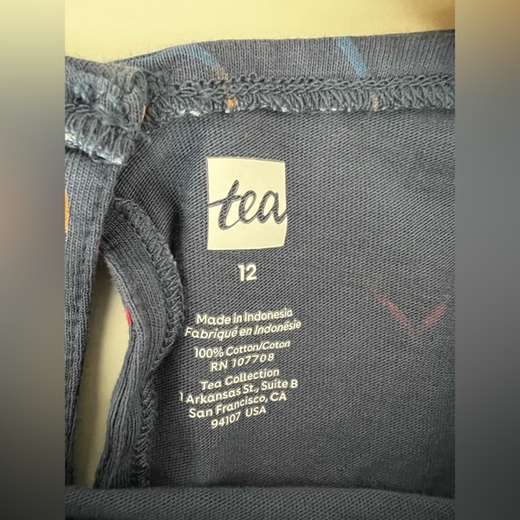 Tea Collection girls short sleeve empire top heart print blue 12 - Picture 3 of 5